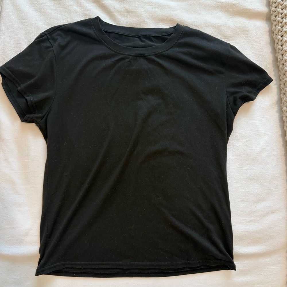 Classic Black Crewneck Tee - Women